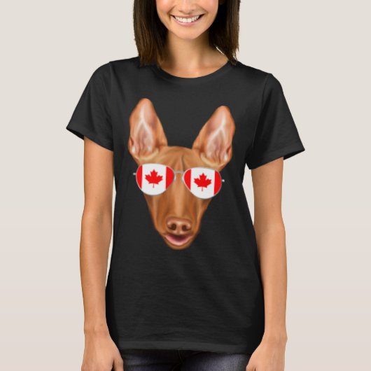 Canadian Flag Pharaoh Hound Dog Canada Pocket T-shirt (Voorkant)