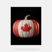 Canadian Flag Pumpkin Maple Leaf Thanksgiving Over Acryl Bord (Voorkant)