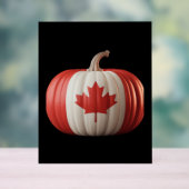 Canadian Flag Pumpkin Maple Leaf Thanksgiving Over Acryl Bord (Neutraal)