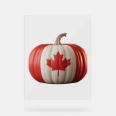 Canadian Flag Pumpkin Maple Leaf Thanksgiving Over Acryl Bord (Voorkant)