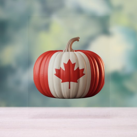 Canadian Flag Pumpkin Maple Leaf Thanksgiving Over Acryl Bord (Neutraal)