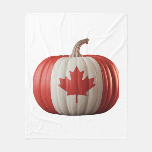 Canadian Flag Pumpkin Maple Leaf Thanksgiving Over Fleece Deken (Voorkant)