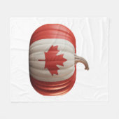 Canadian Flag Pumpkin Maple Leaf Thanksgiving Over Fleece Deken (Voorkant (Horizontaal))