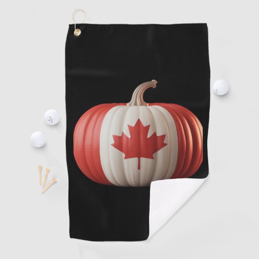 Canadian Flag Pumpkin Maple Leaf Thanksgiving Over Golfhanddoek (Insitu)