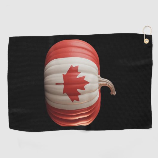 Canadian Flag Pumpkin Maple Leaf Thanksgiving Over Golfhanddoek (Horizontaal)