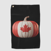 Canadian Flag Pumpkin Maple Leaf Thanksgiving Over Golfhanddoek (Voorkant)