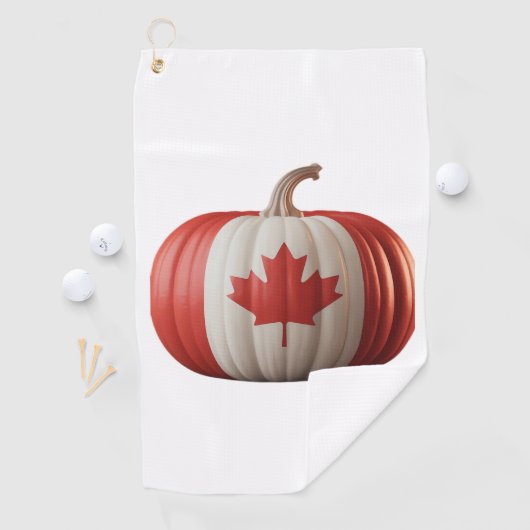 Canadian Flag Pumpkin Maple Leaf Thanksgiving Over Golfhanddoek (Insitu)