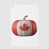 Canadian Flag Pumpkin Maple Leaf Thanksgiving Over Golfhanddoek (Voorkant)