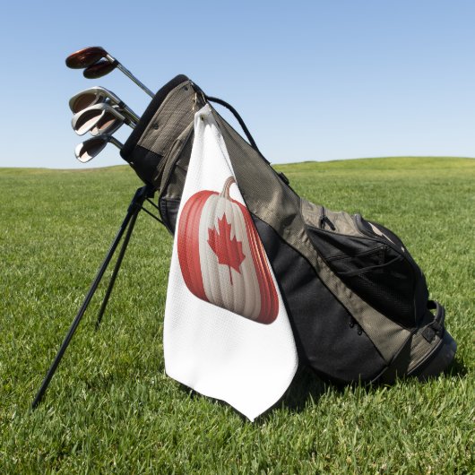 Canadian Flag Pumpkin Maple Leaf Thanksgiving Over Golfhanddoek (Groen)