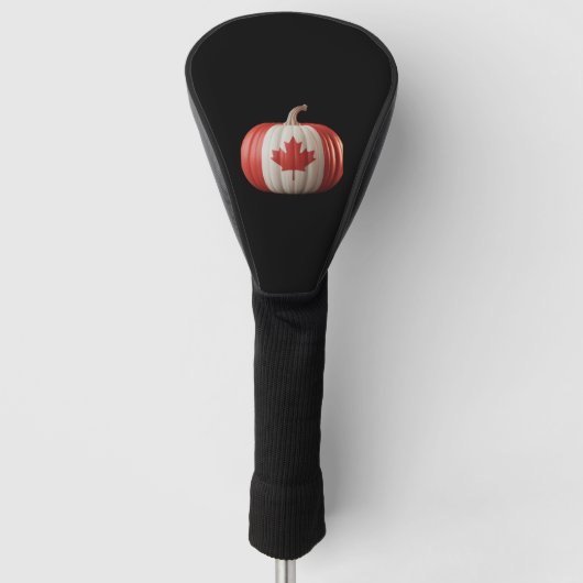 Canadian Flag Pumpkin Maple Leaf Thanksgiving Over Golfheadcover (Voorkant)