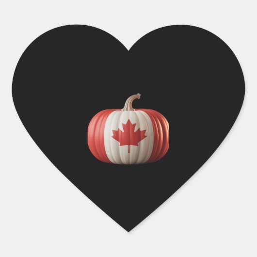 Canadian Flag Pumpkin Maple Leaf Thanksgiving Over Hart Sticker (Voorkant)