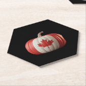 Canadian Flag Pumpkin Maple Leaf Thanksgiving Over Kartonnen Onderzetters (Schuin)