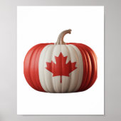 Canadian Flag Pumpkin Maple Leaf Thanksgiving Over Poster (Voorkant)
