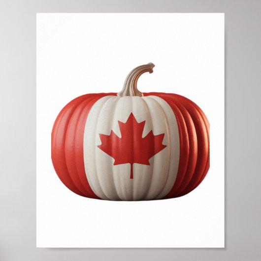 Canadian Flag Pumpkin Maple Leaf Thanksgiving Over Poster (Voorkant)