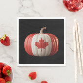 Canadian Flag Pumpkin Maple Leaf Thanksgiving Over Servet (Insitu)