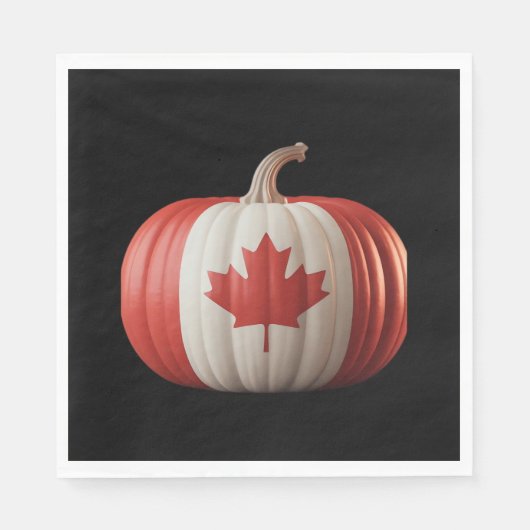 Canadian Flag Pumpkin Maple Leaf Thanksgiving Over Servet (Voorkant)