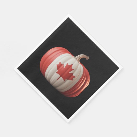 Canadian Flag Pumpkin Maple Leaf Thanksgiving Over Servet (Hoek)