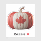 Canadian Flag Pumpkin Maple Leaf Thanksgiving Over Sticker (Vel)