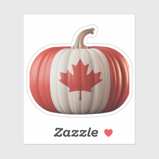 Canadian Flag Pumpkin Maple Leaf Thanksgiving Over Sticker (Vel)