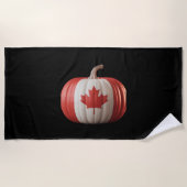 Canadian Flag Pumpkin Maple Leaf Thanksgiving Over Strandlaken (Voorkant)