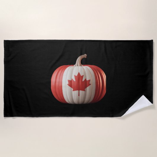 Canadian Flag Pumpkin Maple Leaf Thanksgiving Over Strandlaken (Voorkant)
