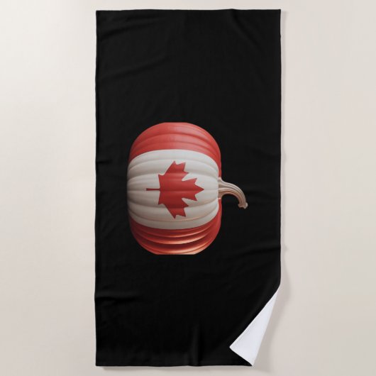 Canadian Flag Pumpkin Maple Leaf Thanksgiving Over Strandlaken (Voorkant)