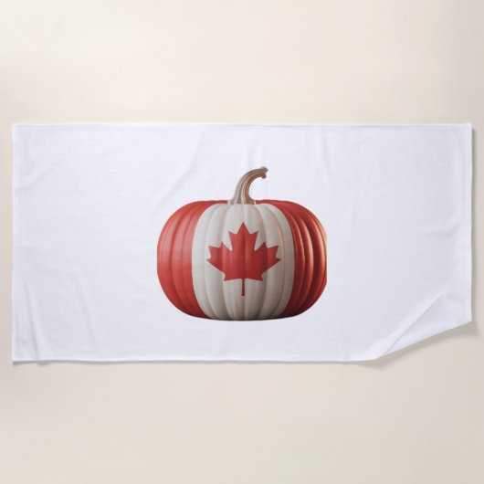 Canadian Flag Pumpkin Maple Leaf Thanksgiving Over Strandlaken (Voorkant)