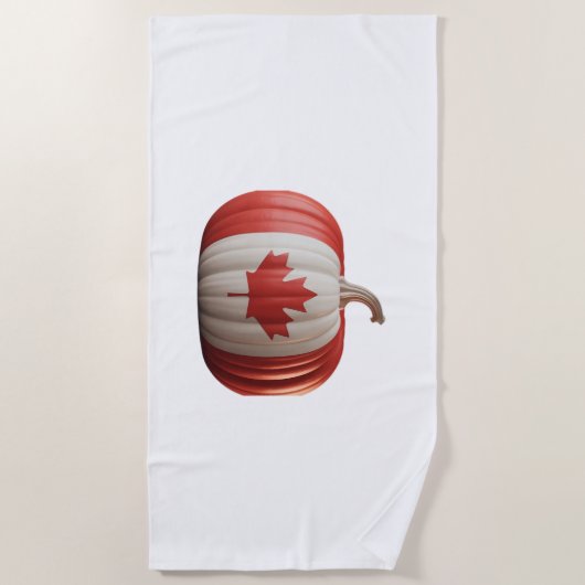 Canadian Flag Pumpkin Maple Leaf Thanksgiving Over Strandlaken (Voorkant)