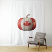 Canadian Flag Pumpkin Maple Leaf Thanksgiving Over Wandkleed (In situ)