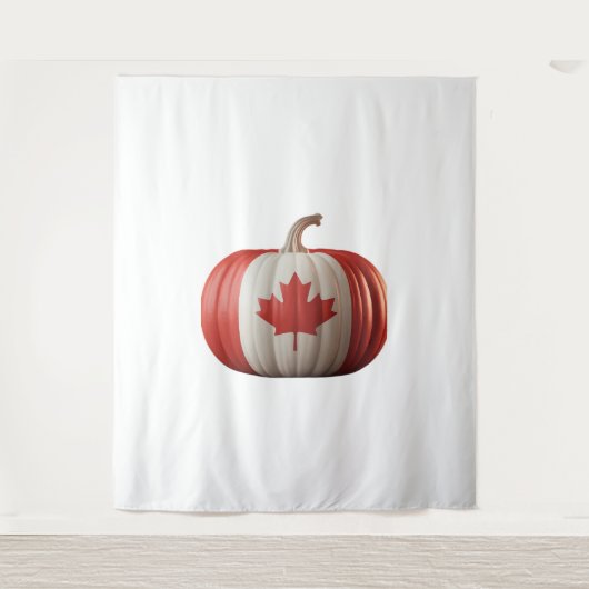 Canadian Flag Pumpkin Maple Leaf Thanksgiving Over Wandkleed (Voorkant)