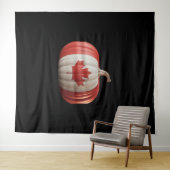 Canadian Flag Pumpkin Maple Leaf Thanksgiving Over Wandkleed (In Situ (horizontaal))