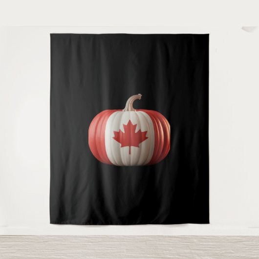 Canadian Flag Pumpkin Maple Leaf Thanksgiving Over Wandkleed (Voorkant)