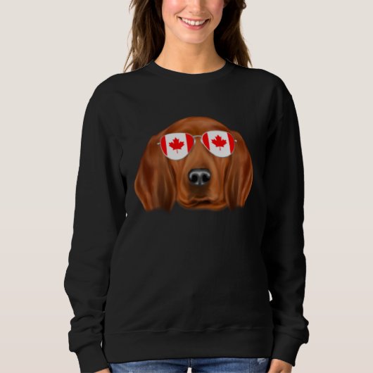 Canadian Flag Redbone Coonhound Dog Canada Pocket Trui (Voorkant)