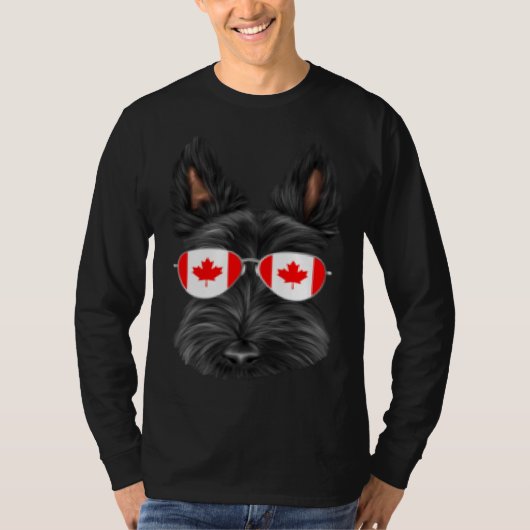 Canadian Flag Scottish Terrier Dog Canada Pocket T-shirt (Voorkant)
