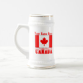Canadian Flag Snow Capped Nederland en Jouw naam 2 Bierpul