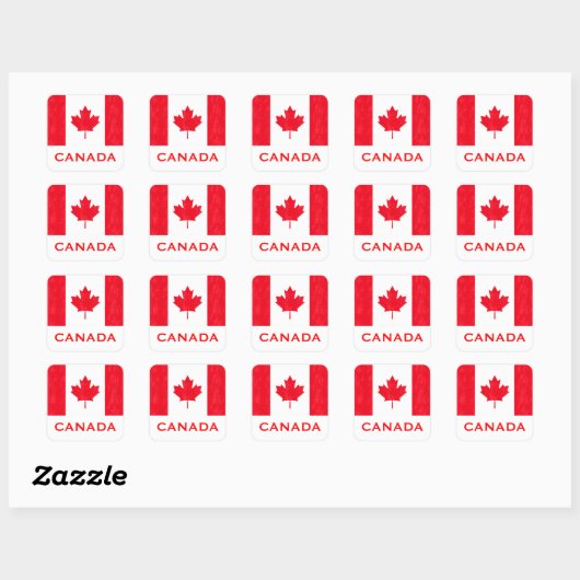 CANADIAN FLAG VIERKANTE STICKER (Vel)