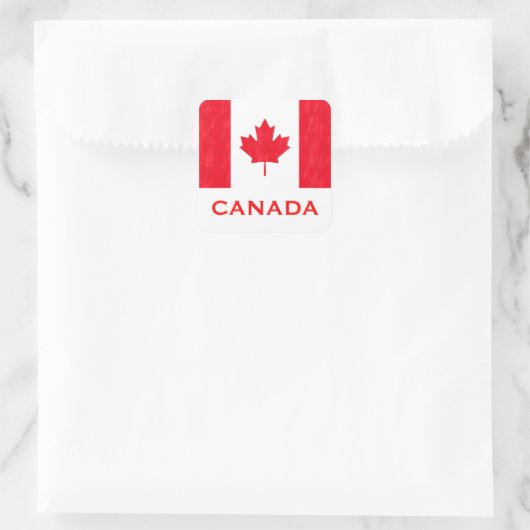 CANADIAN FLAG VIERKANTE STICKER (Tas)