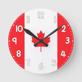 Canadian Flag Wall Clock - Flag of Canada Ronde Klok