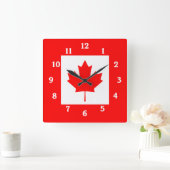 Canadian Flag Wall Clock Vierkante Klok (Huis)