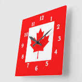 Canadian Flag Wall Clock Vierkante Klok (Hoek)