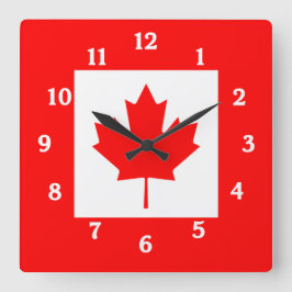 Canadian Flag Wall Clock Vierkante Klok