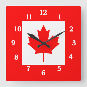 Canadian Flag Wall Clock Vierkante Klok