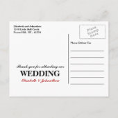 Canadian Flag Wedding Thank You Aankondigingskaart (Achterkant)