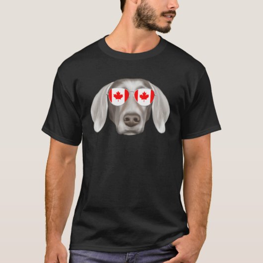 Canadian Flag Weimaraner Dog Canada Pocket T-shirt (Voorkant)