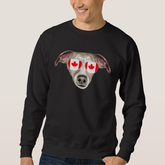 Canadian Flag Whippet Dog Canada Pocket Trui (Voorkant)