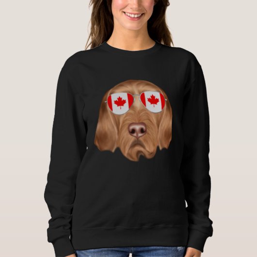 Canadian Flag Wirehaired Vizsla Dog Canada Pocket Trui (Voorkant)