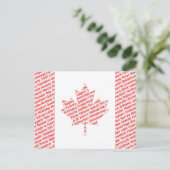 Canadian flag with city and town names postcard briefkaart (Staand voorkant)