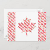 Canadian flag with city and town names postcard briefkaart (Voorkant / Achterkant)