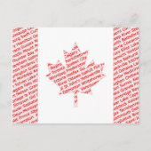 Canadian flag with city and town names postcard briefkaart (Voorkant)