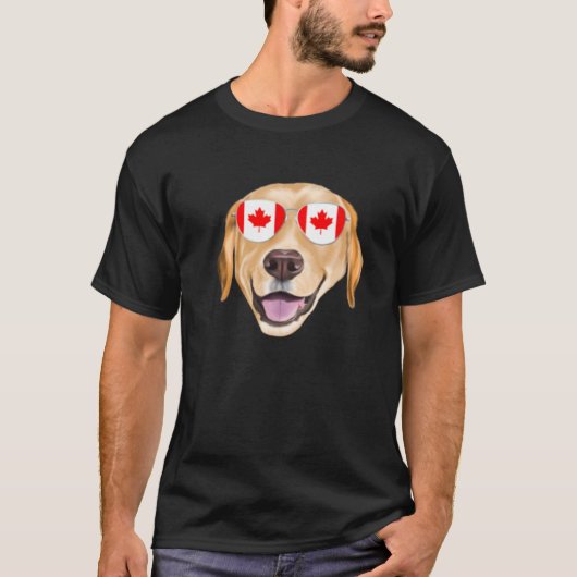 Canadian Flag Yellow Labrador Retriever Dog Canada T-shirt (Voorkant)